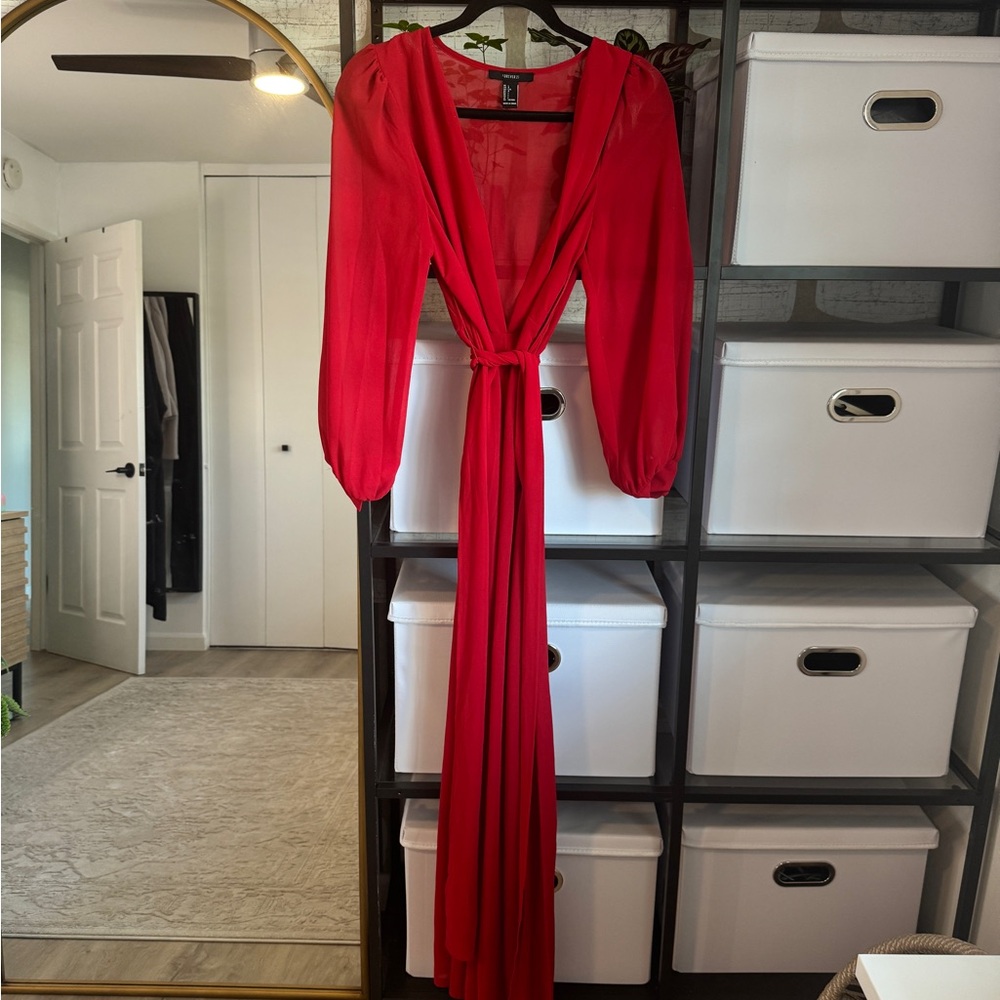 Chiffon Red Maxi Dress